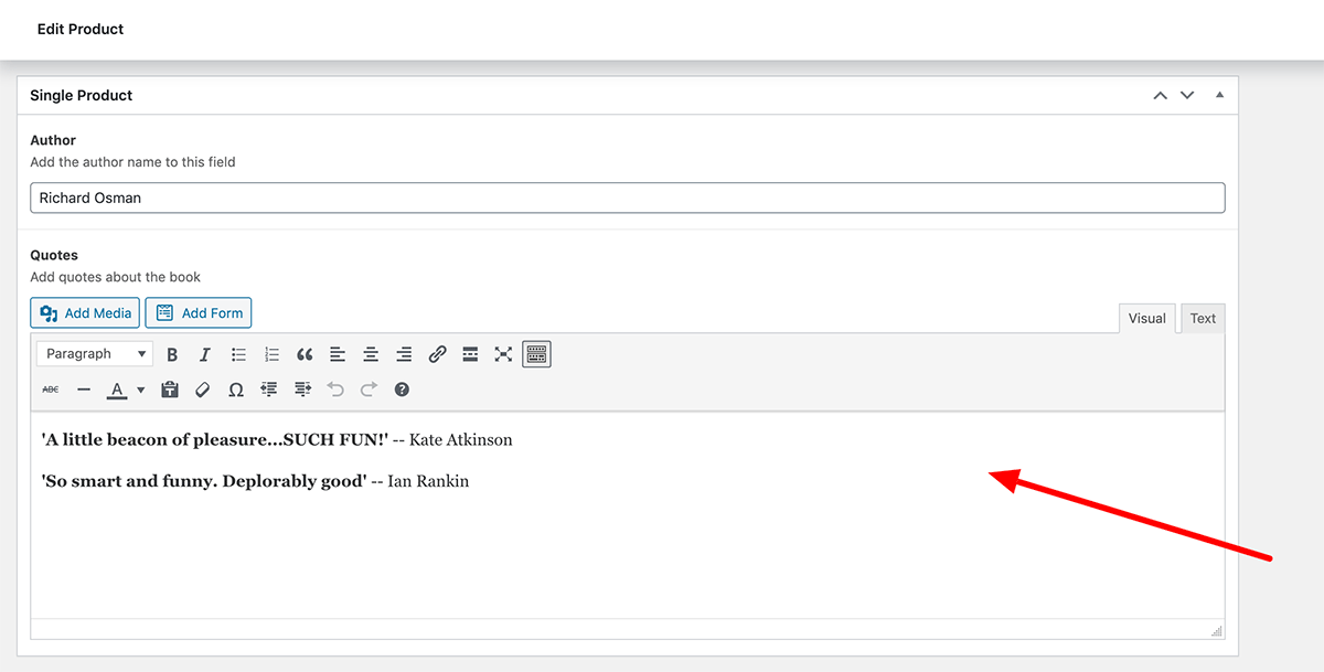 编辑产品时的新报价字段