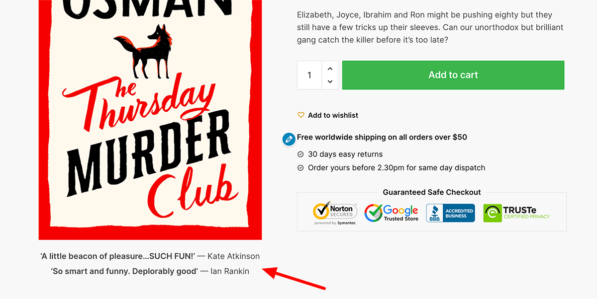 产品页面上显示的报价字段