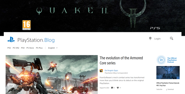 playstation 博客网站主页