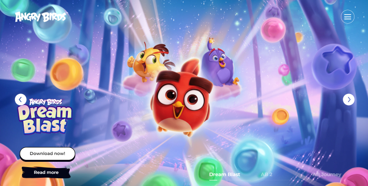 愤怒的小鸟网站主页